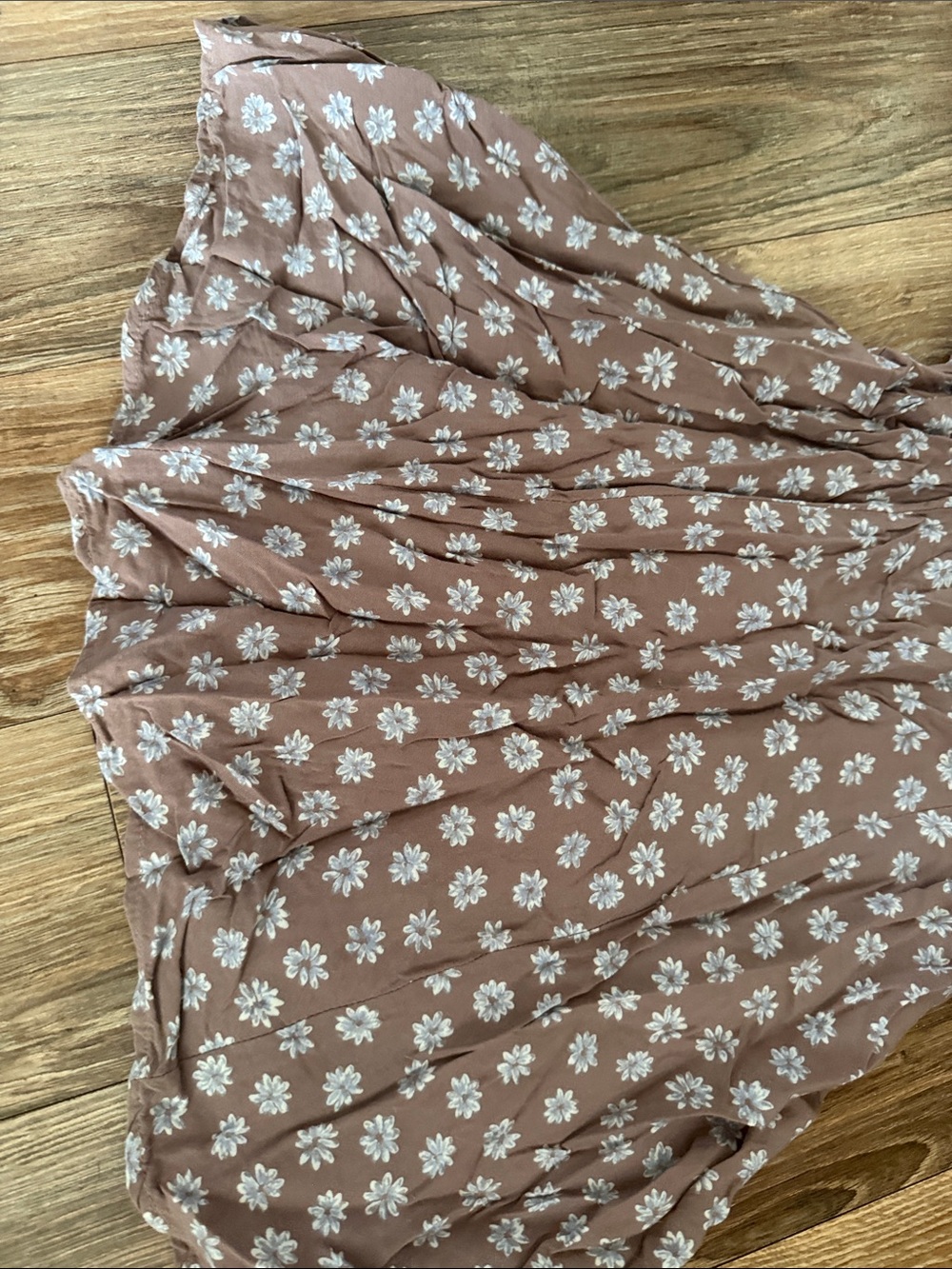 All that Jazz Denim Top Floral Mini Dress in Blue and Brown - Picture 6 of 9